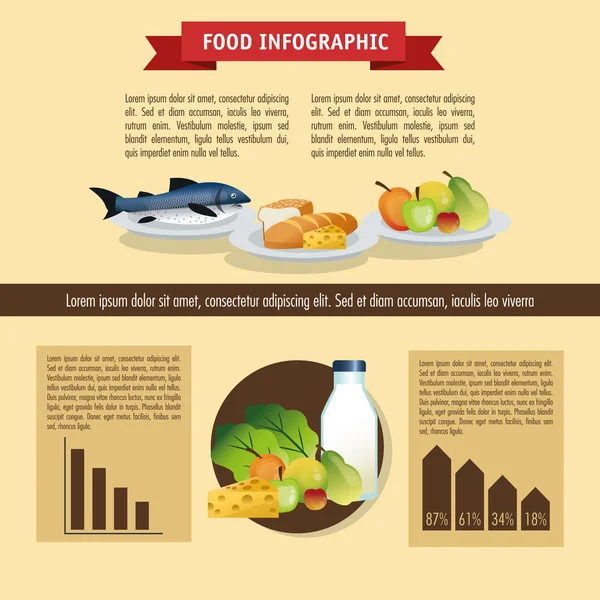 Voedsel ontwerp. Infographic pictogram. Kleurrijke afbeelding — Stockvector