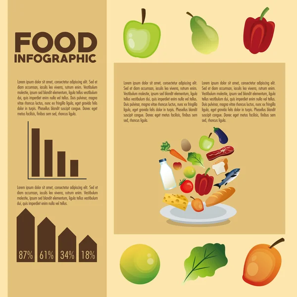 Gıda tasarım. Infographic simgesi. Renkli resimde