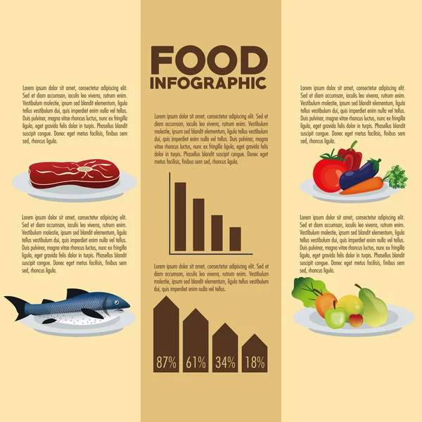 Gıda tasarım. Infographic simgesi. Renkli resimde