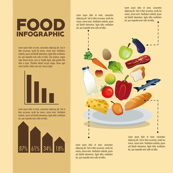 Gıda tasarım. Infographic simgesi. Renkli resimde