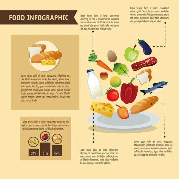 Gıda tasarım. Infographic simgesi. Renkli resimde