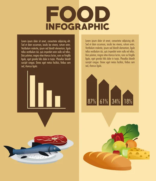 Gıda tasarım. Infographic simgesi. Renkli resimde