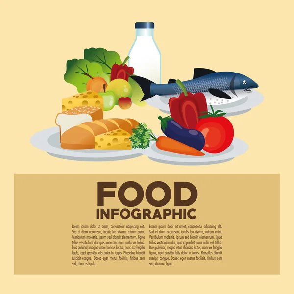 Diseño de alimentos. Icono de infografía. Colorida ilustración — Archivo Imágenes Vectoriales