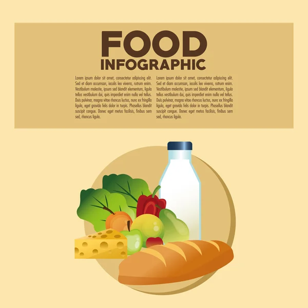 Design alimentaire. Icône infographique. Illustration colorée — Image vectorielle