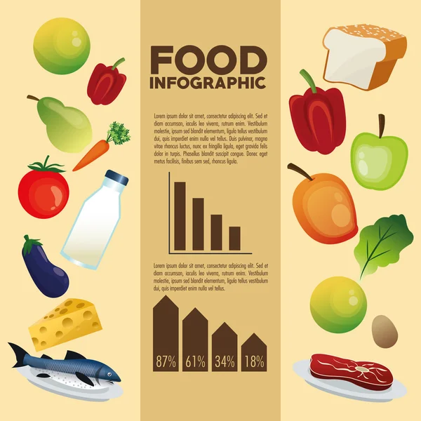 Gıda tasarım. Infographic simgesi. Renkli resimde
