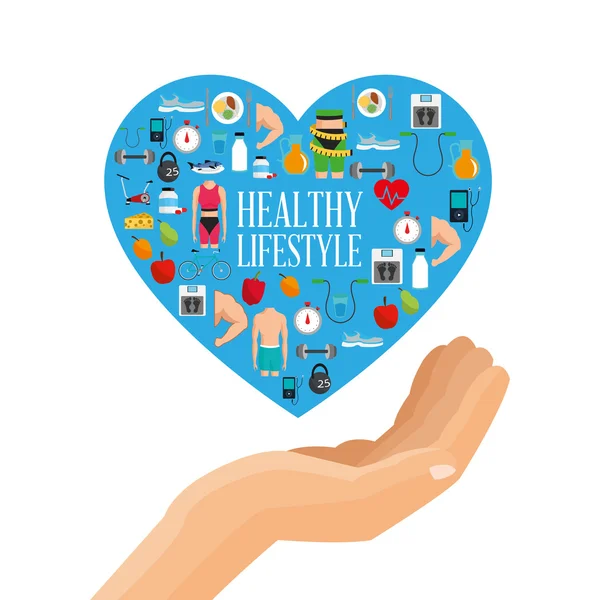 Sağlıklı yaşam tarzı tasarım. Welness simgesi. Renkli resimde