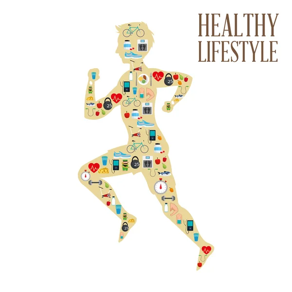 Stile di vita sano. Icona del body care. Illustrazione colorata — Vettoriale Stock