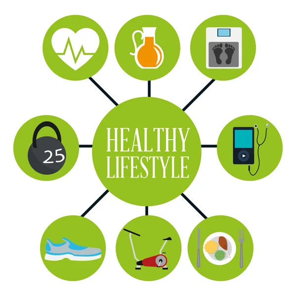 Diseño de estilo de vida saludable. Icono del cuidado del cuerpo. Colorida ilustración — Vector de stock