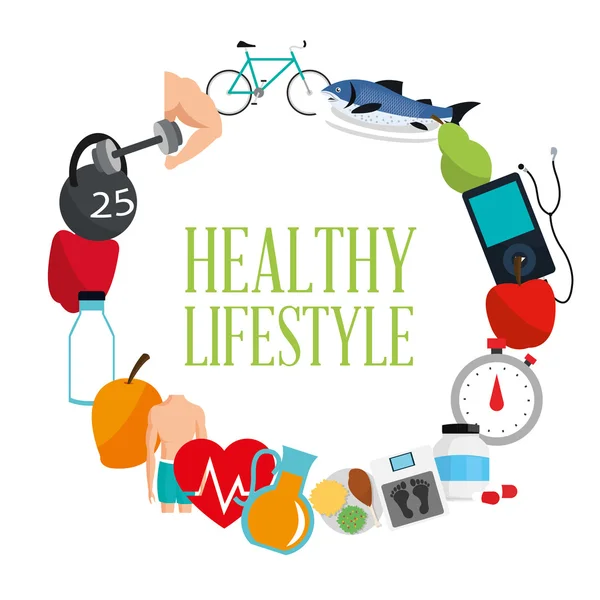 Design de estilo de vida saudável. Ícone de cuidados com o corpo. Ilustração colorida — Vetor de Stock