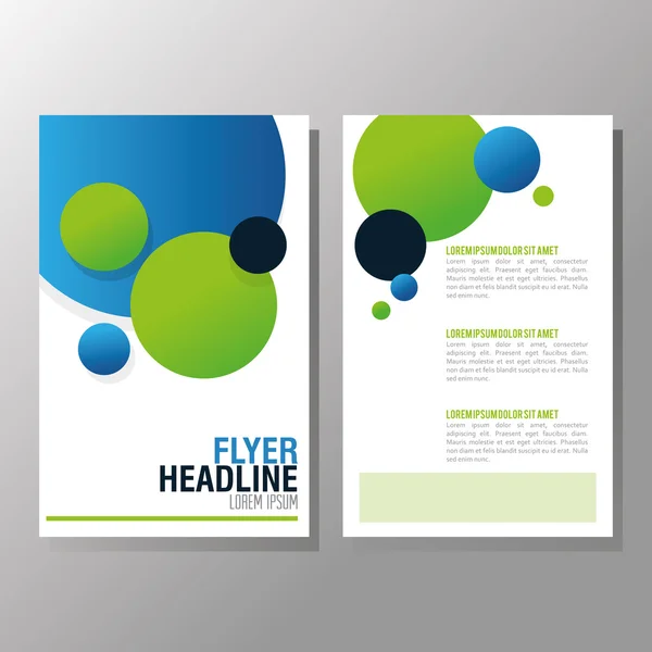 Flyer-Headline-Design. Papiersymbol. farbenfrohe Gestaltung — Stockvektor