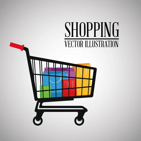 Shopping-Design. Handelsikone. farbenfrohe Gestaltung — Stockvektor