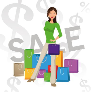 Tasarım alışveriş. Ticaret simgesi. Renkli tasarım