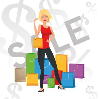 Tasarım alışveriş. Ticaret simgesi. Renkli tasarım