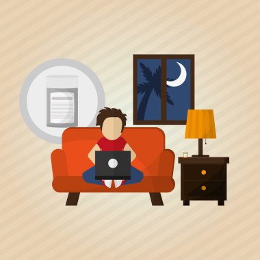 Dinlenme, düzenlenebilir vecctor illüstrasyon tasarımı