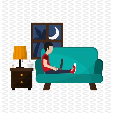 Dinlenme, düzenlenebilir vecctor illüstrasyon tasarımı