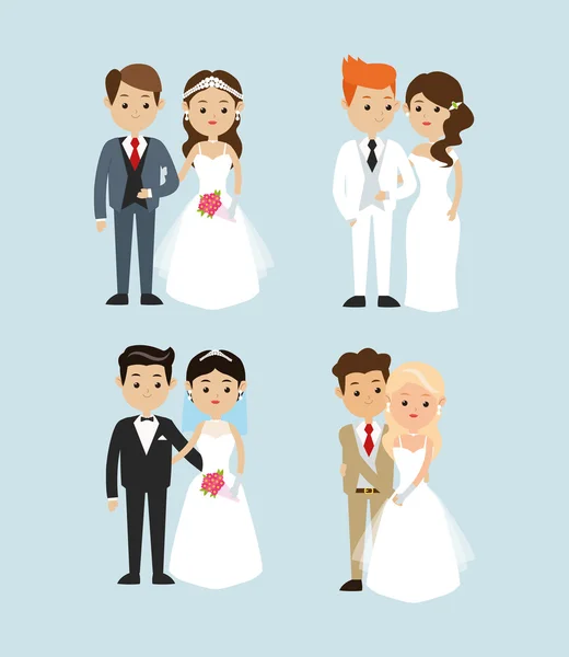 Házas design. Esküvői ikonra. Színes illusztrációk, vektoros — Stock Vector