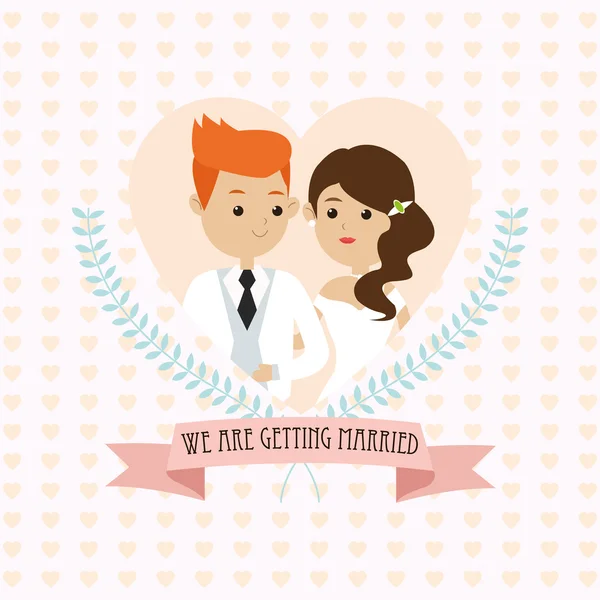 Παντρεμένος σχεδιασμού. Εικονίδιο του γάμου. Πολύχρωμη εικονογράφηση, διανυσματική — Διανυσματικό Αρχείο