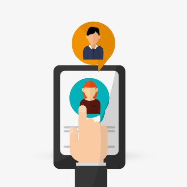 Smartphone tasarım. Ortam simgesi. Düz illüstrasyon