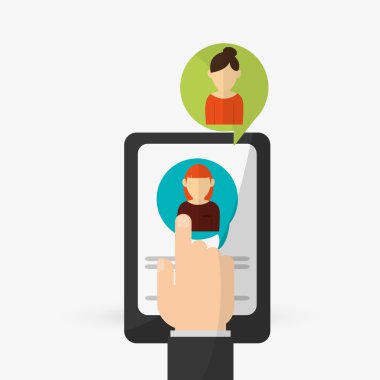 Smartphone tasarım. Ortam simgesi. Düz illüstrasyon