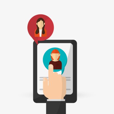 Smartphone tasarım. Ortam simgesi. Düz illüstrasyon