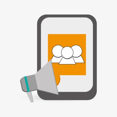 İletişim tasarımı. Ortam simgesi. Düz illüstrasyon