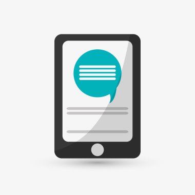 Smartphone tasarım. Ortam simgesi. Düz illüstrasyon