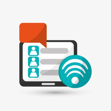 WiFi tasarım. Ortam simgesi. Düz illüstrasyon