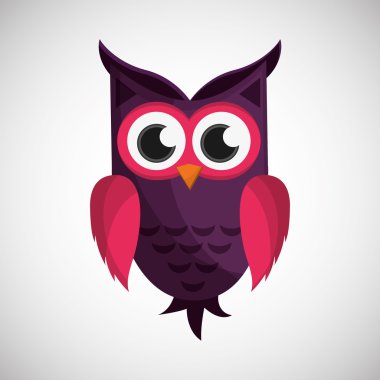 Hayvan tasarımı. baykuş simgesi. İzole illüstrasyon, vektör