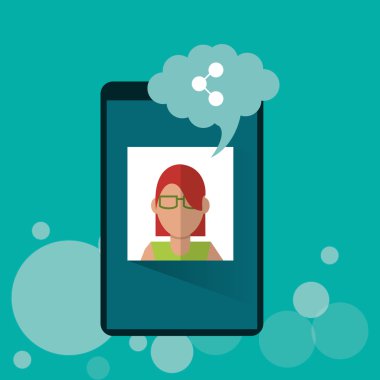 teknoloji tasarım. akıllı telefon simgesi. Renkli resimde, vektör