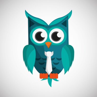 Hayvan tasarımı. baykuş simgesi. İzole illüstrasyon, vektör