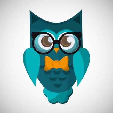 Hayvan tasarımı. baykuş simgesi. İzole illüstrasyon, vektör