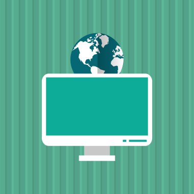 teknoloji tasarım. bilgisayar kutsal kişilerin resmi. Renkli resimde, vektör