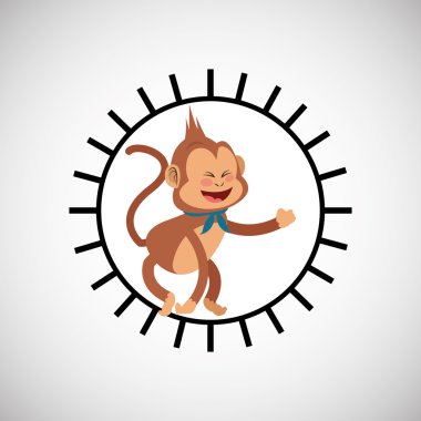 Hayvan tasarımı. maymun simgesi. İzole illüstrasyon, vektör