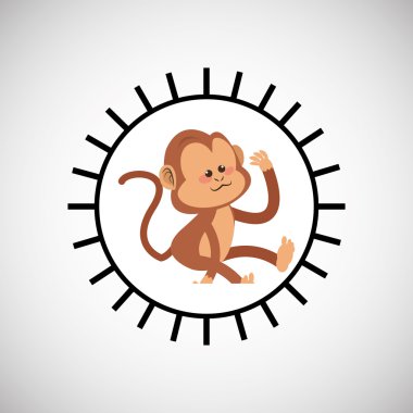 Hayvan tasarımı. maymun simgesi. İzole illüstrasyon, vektör