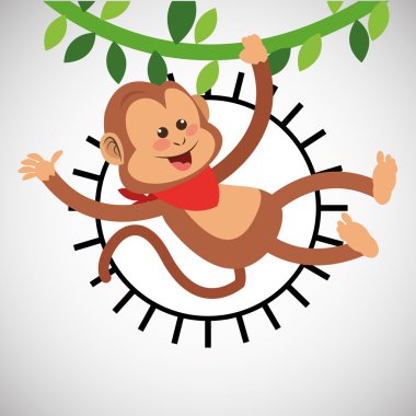 Hayvan tasarımı. maymun simgesi. İzole illüstrasyon, vektör