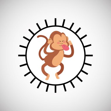 Hayvan tasarımı. maymun simgesi. İzole illüstrasyon, vektör
