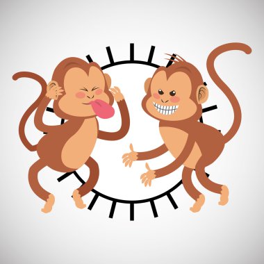 Hayvan tasarımı. maymun simgesi. İzole illüstrasyon, vektör