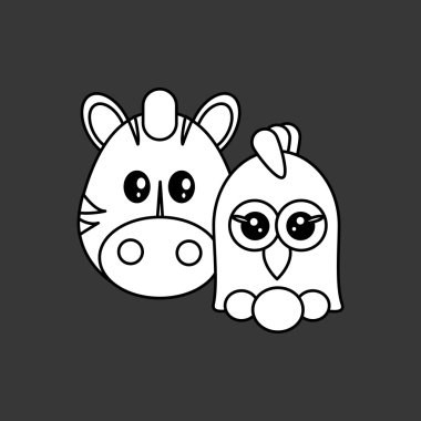 Hayvan yüz tasarım. çizgi film simgesi. vektör çizim