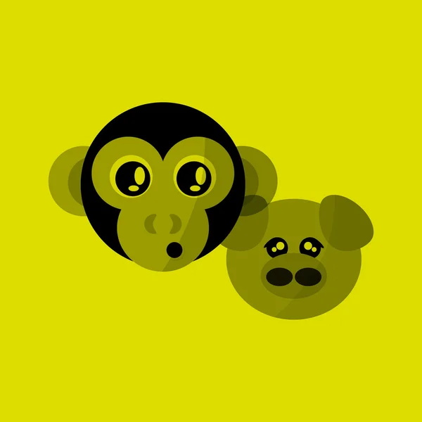 Animal face design. cartoon icon. vector illustration — Stock Vector