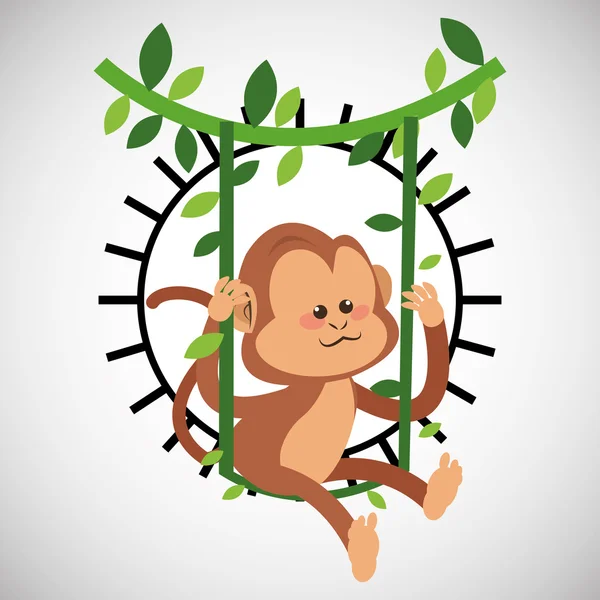 Animal design. monkey icon. Isolated illustration , vector — Stock Vector