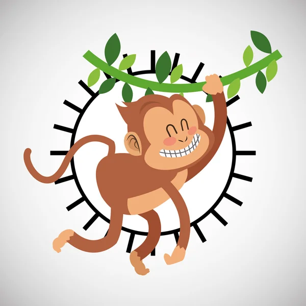 Desenho animal. Ícone de macaco. Ilustração isolada, vetor — Vetor de Stock