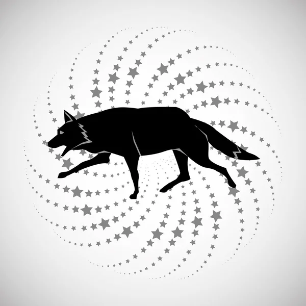 Dierlijke ontwerp. Wolf pictogram. Silhouet illustratie, vector — Stockvector