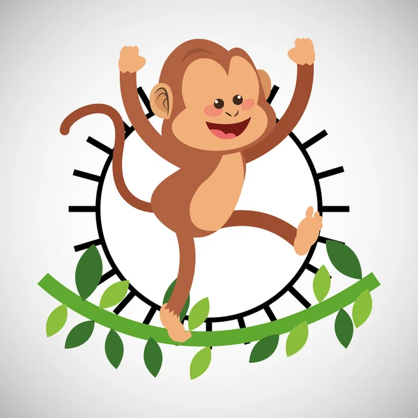 Animal design. monkey icon. Isolated illustration , vector — Stock Vector