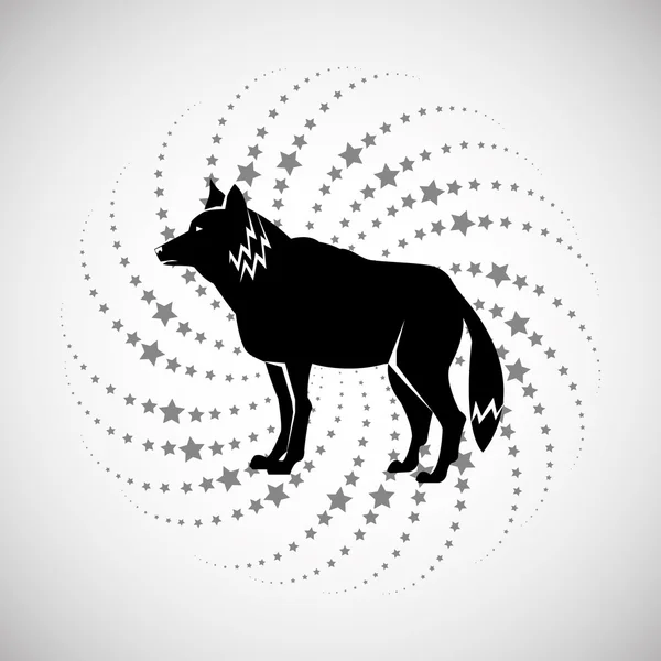 Design animal. icône de loup. Illustration de silhouette, vecteur — Image vectorielle