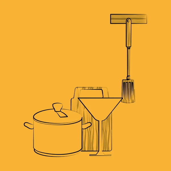 Diseño de cocina. Icono de suministros. Fondo blanco, ilustración vectorial — Archivo Imágenes Vectoriales