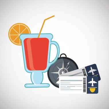 Tasarım seyahat. Tatil kavramı. Renkli resimde, vektör