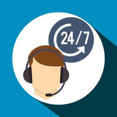 Merkezi tasarım ara. Müşteri Servisi simgesini. Düz illüstrasyon