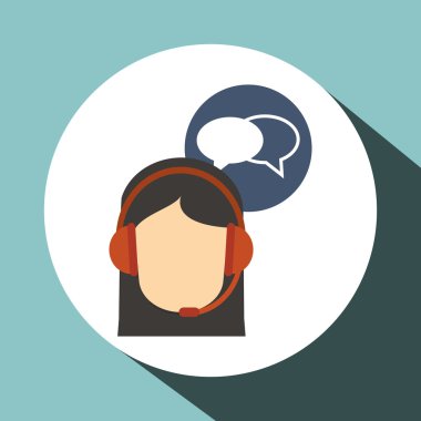 Merkezi tasarım ara. Müşteri Servisi simgesini. Düz illüstrasyon