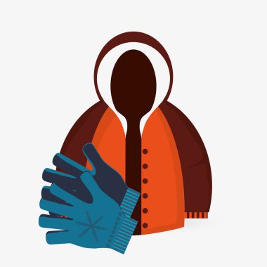 Kış tasarım. Spor idolü. Renkli resimde, vektör