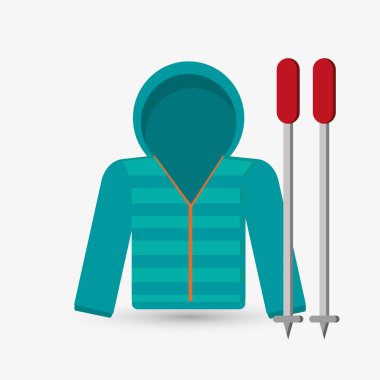 Kış tasarım. Spor idolü. Renkli resimde, vektör